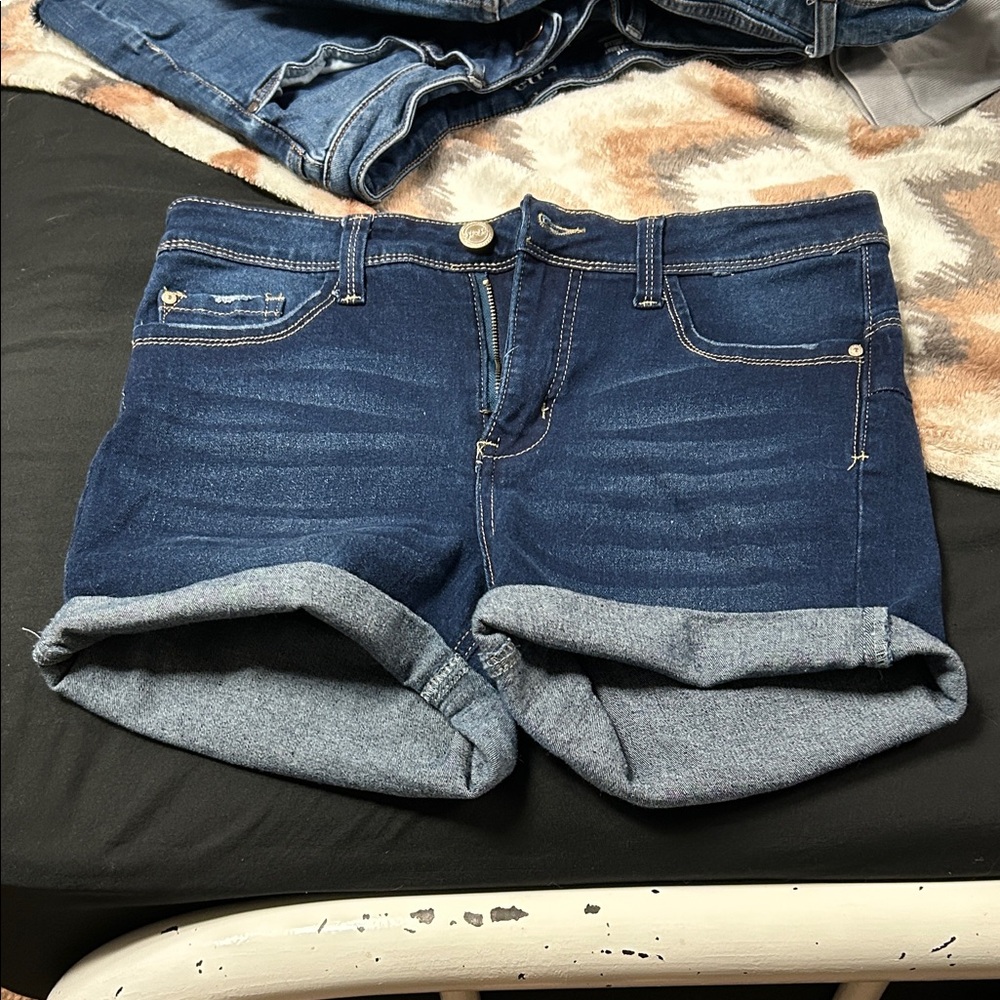 Casual Dark Blue Denim Shorts